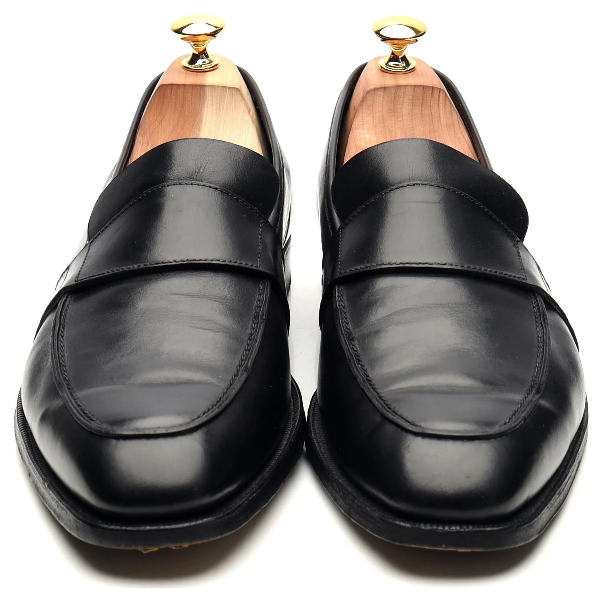 'Owen' Black Leather Loafers UK 10.5 E