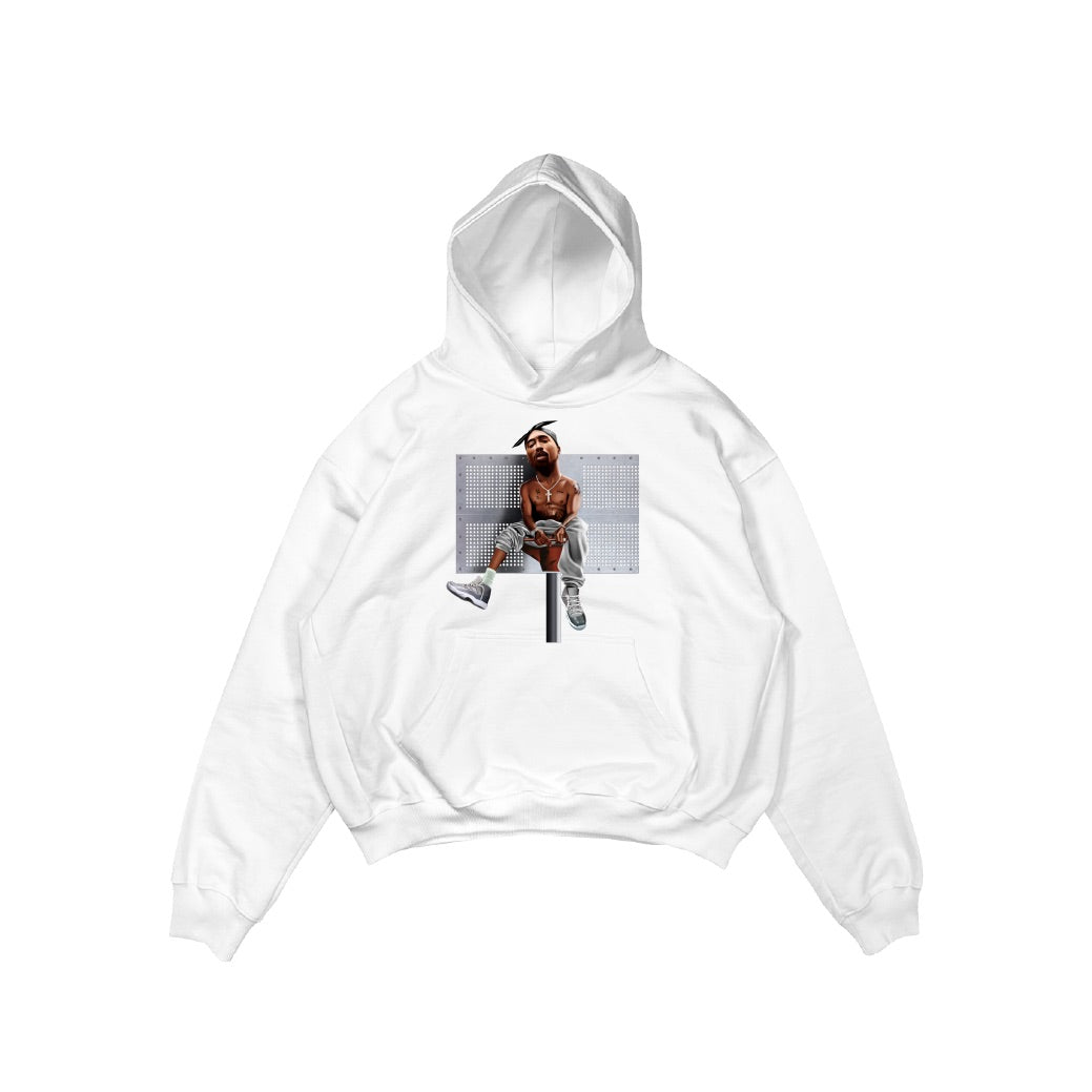 Pac Cool Grey 11's Tee White Hoodie