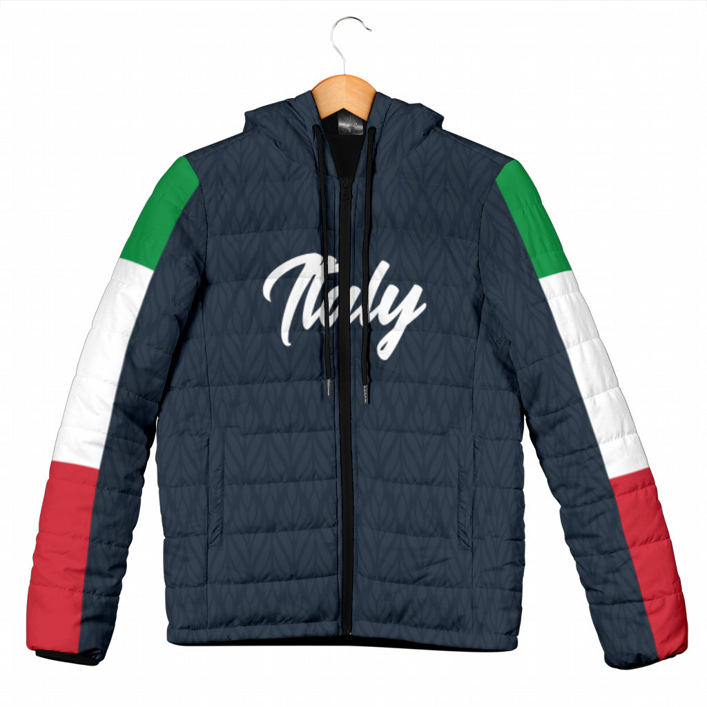 Padded Hooded Jacket - Italy Navy