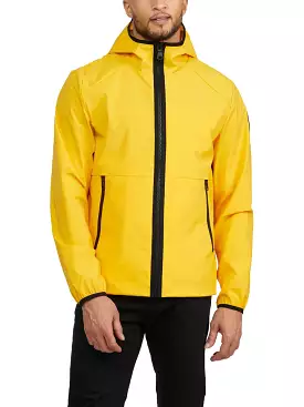 Pajar Mens Benton Packable Rain Jacket with Fix Hood and Shirtail Hem - GOLDEN