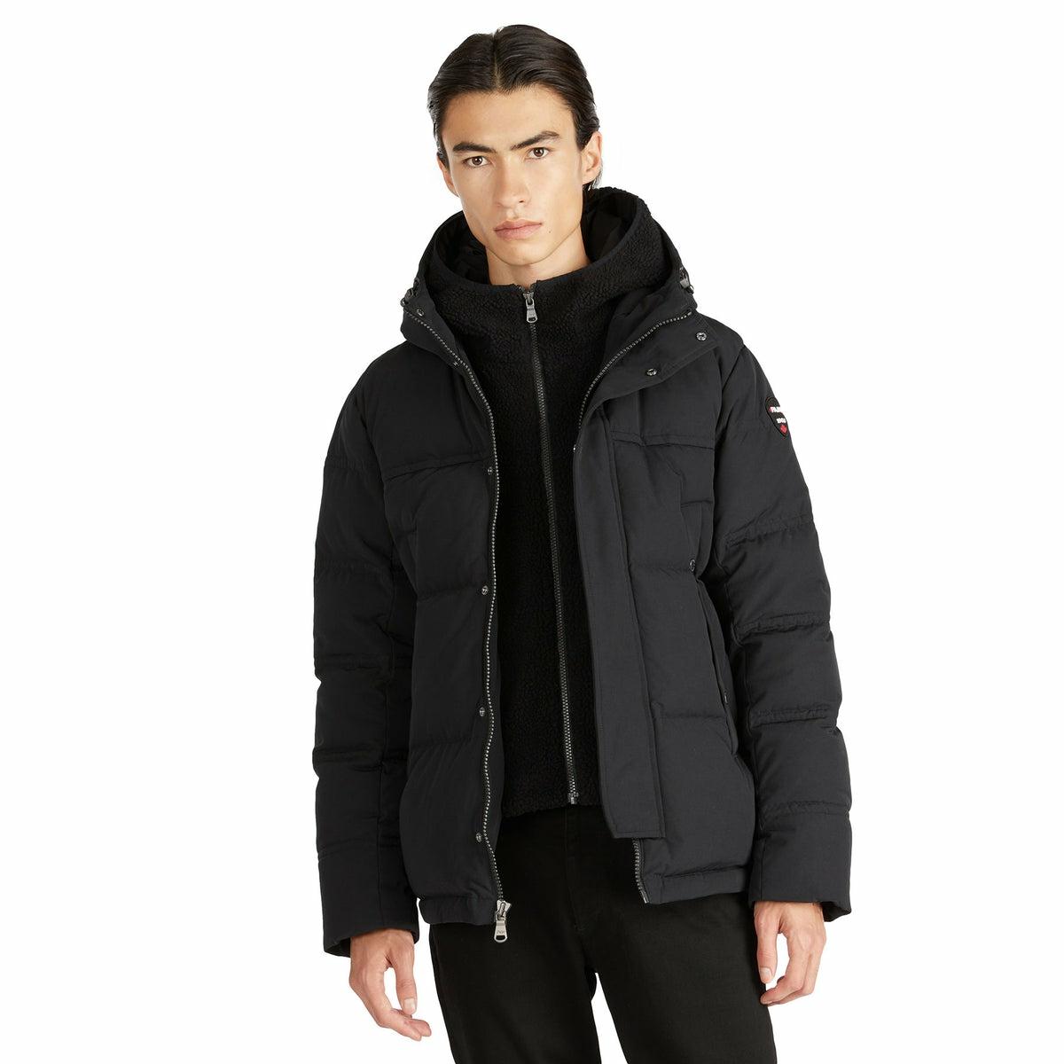 Pajar Mens Holt Puffer Jacket with Sherpa Bib and Detachable Hood - BLACK