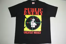 Public Enemy Greatest Misses 1992 Hazy Shade of Criminal Vintage 90's Deadstock Rap T-Shirt