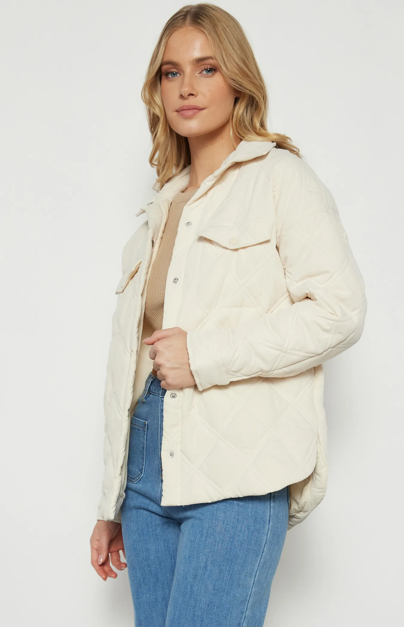 Quilted Trucker Jacket with Pocket Details (WJT224A)