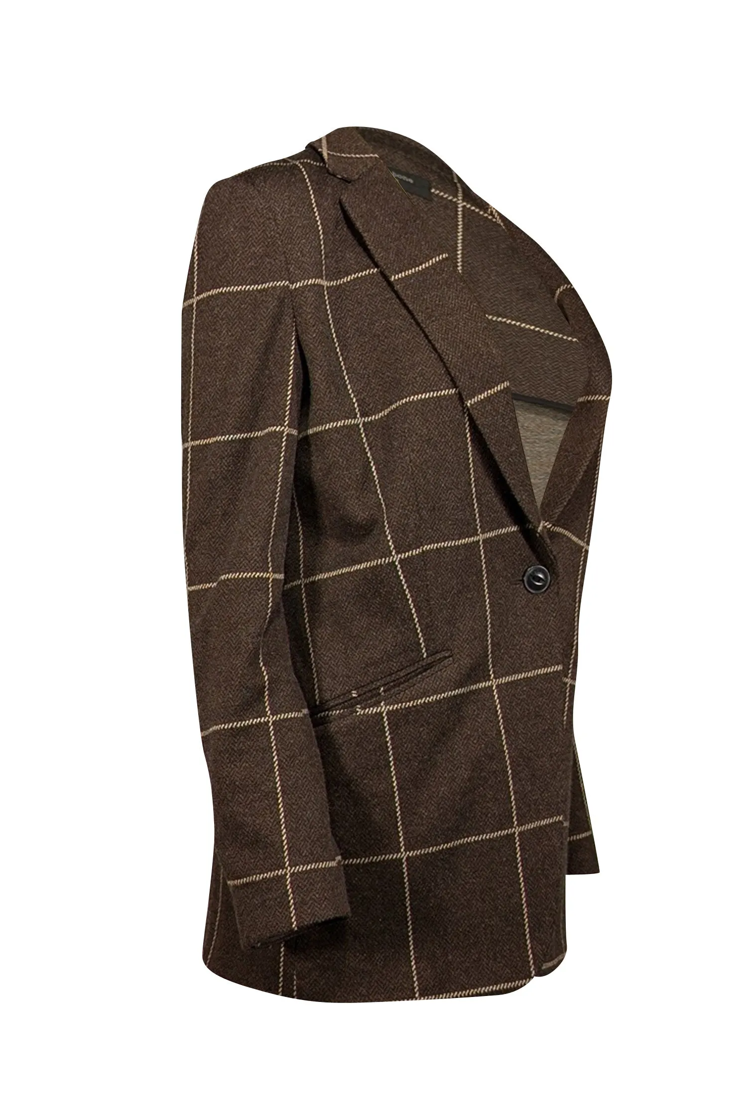 Rag & Bone - Dark Brown & Beige Check Knit Blazer Sz 6