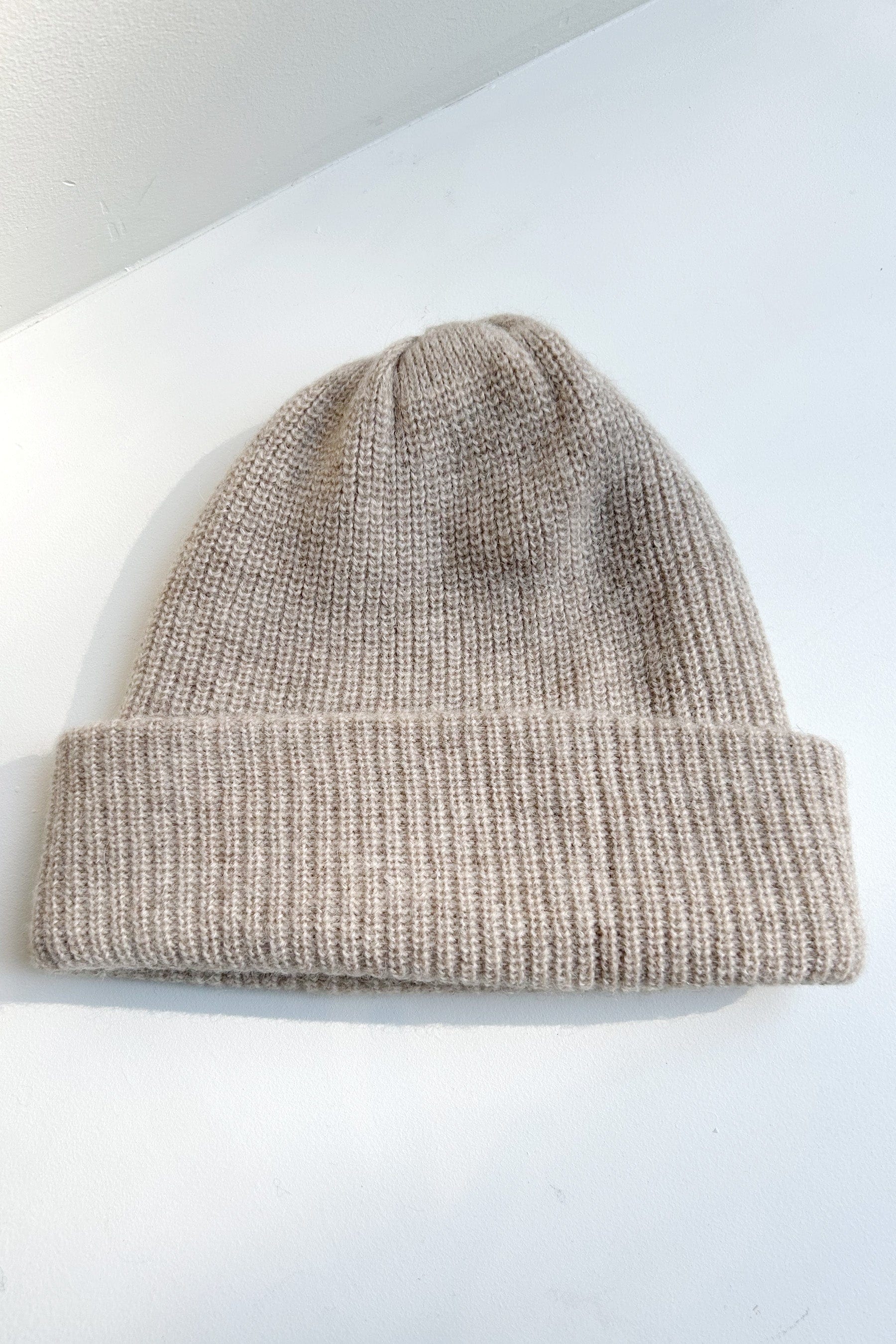 Rib Beanie Hat in Alpaca Wool Blend