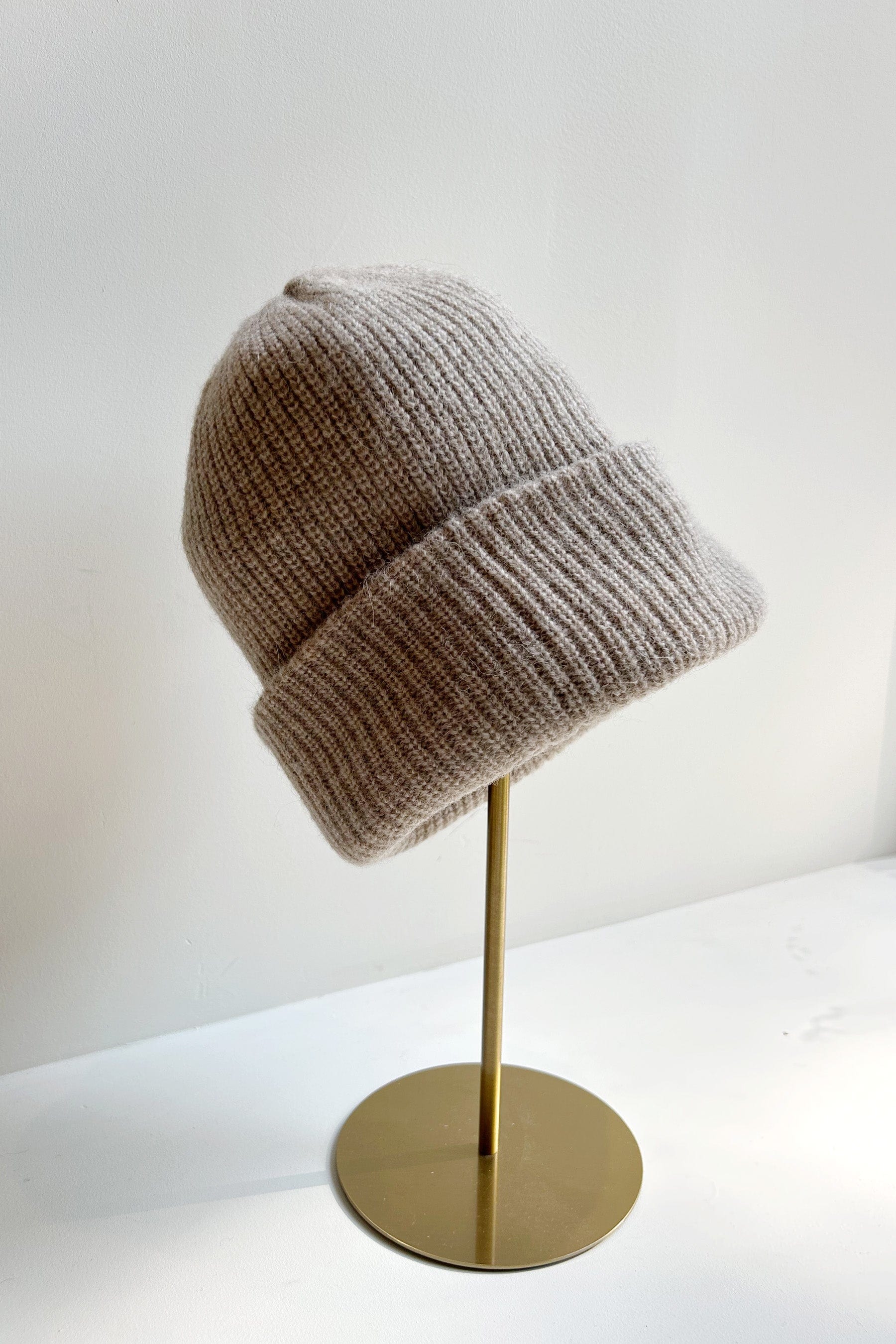 Rib Beanie Hat in Alpaca Wool Blend