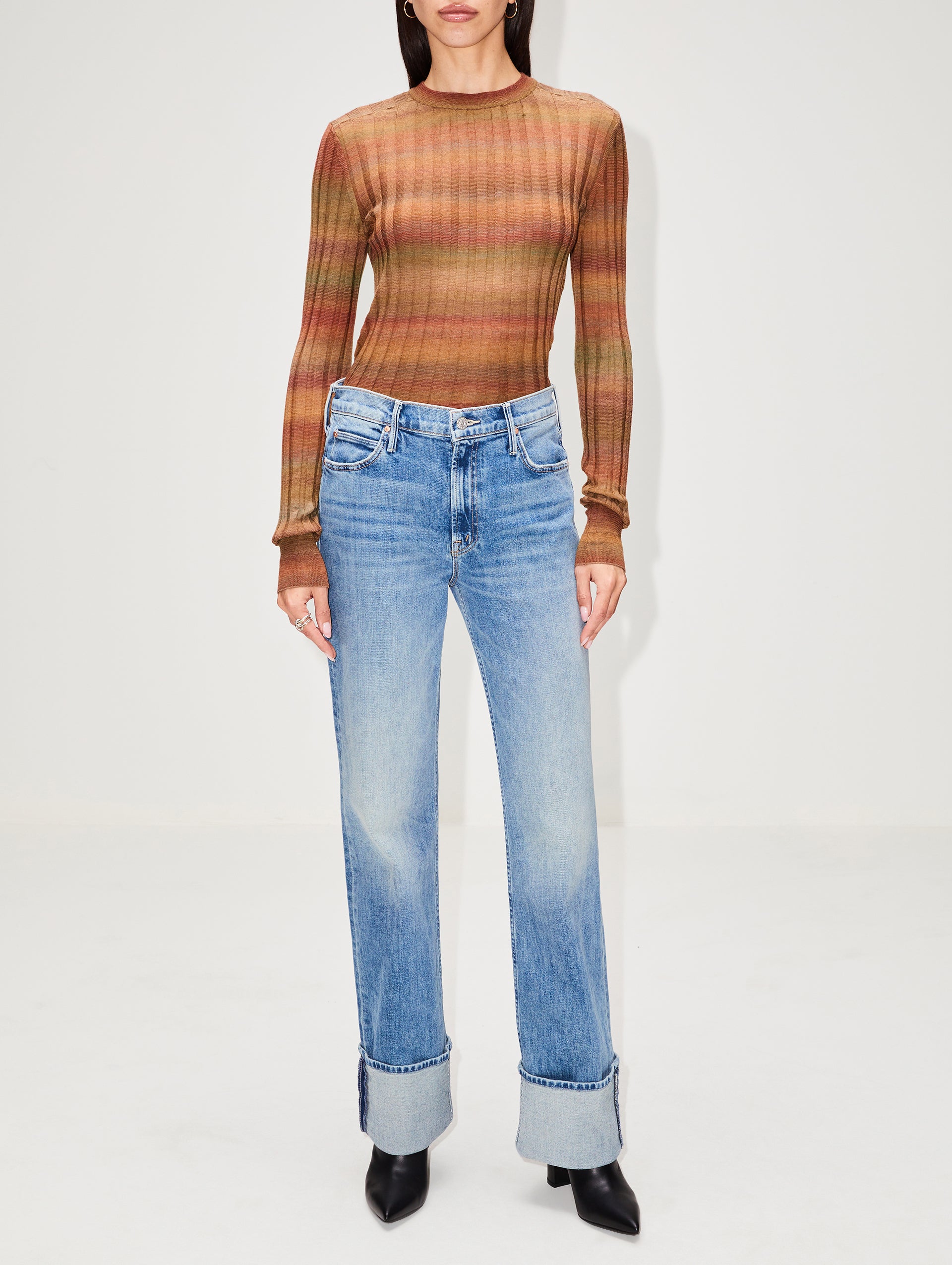 Rib Slim Pullover Top