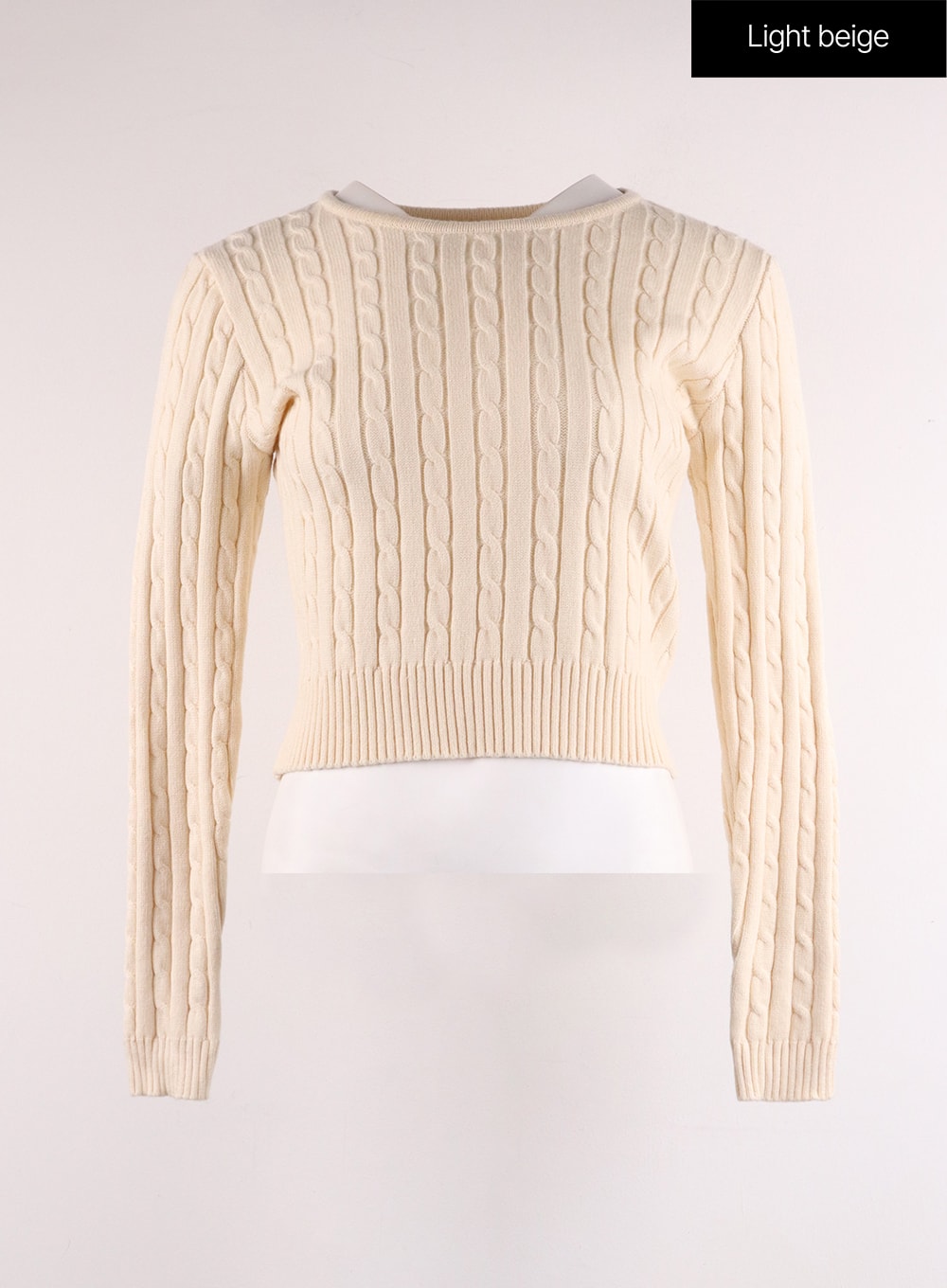 Round Neck Cable Knit Sweater IF402