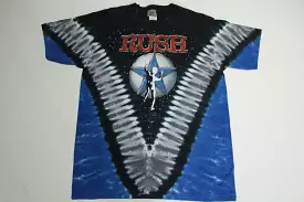 Rush Tie Dye Vintage Y2K Liquid Blue Concert Prog Rock T-Shirt