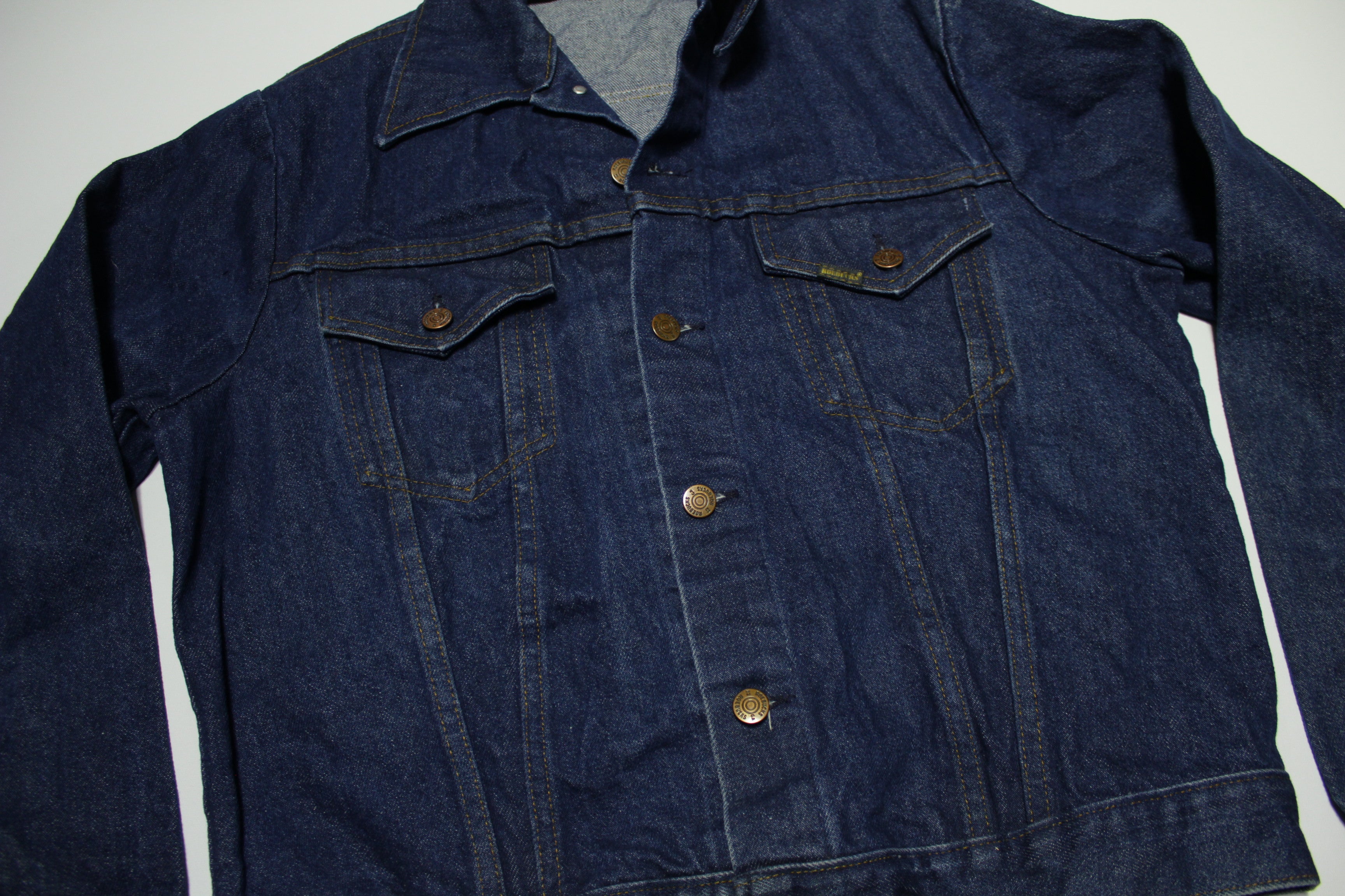 Sears Western Wear Vintage 80's Dark Wash Trucker Denim Jean Jacket