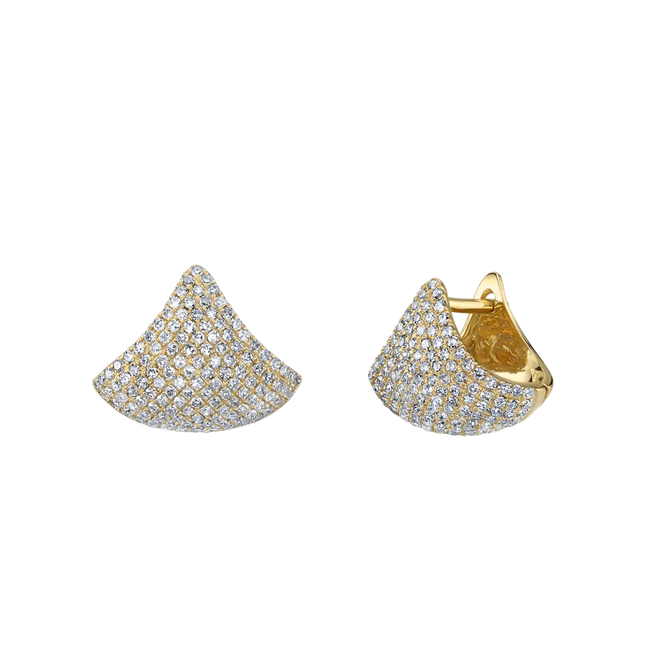 Small Apse Earrings with White Pavé Diamonds