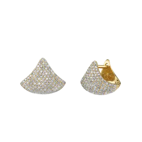 Small Apse Earrings with White Pavé Diamonds