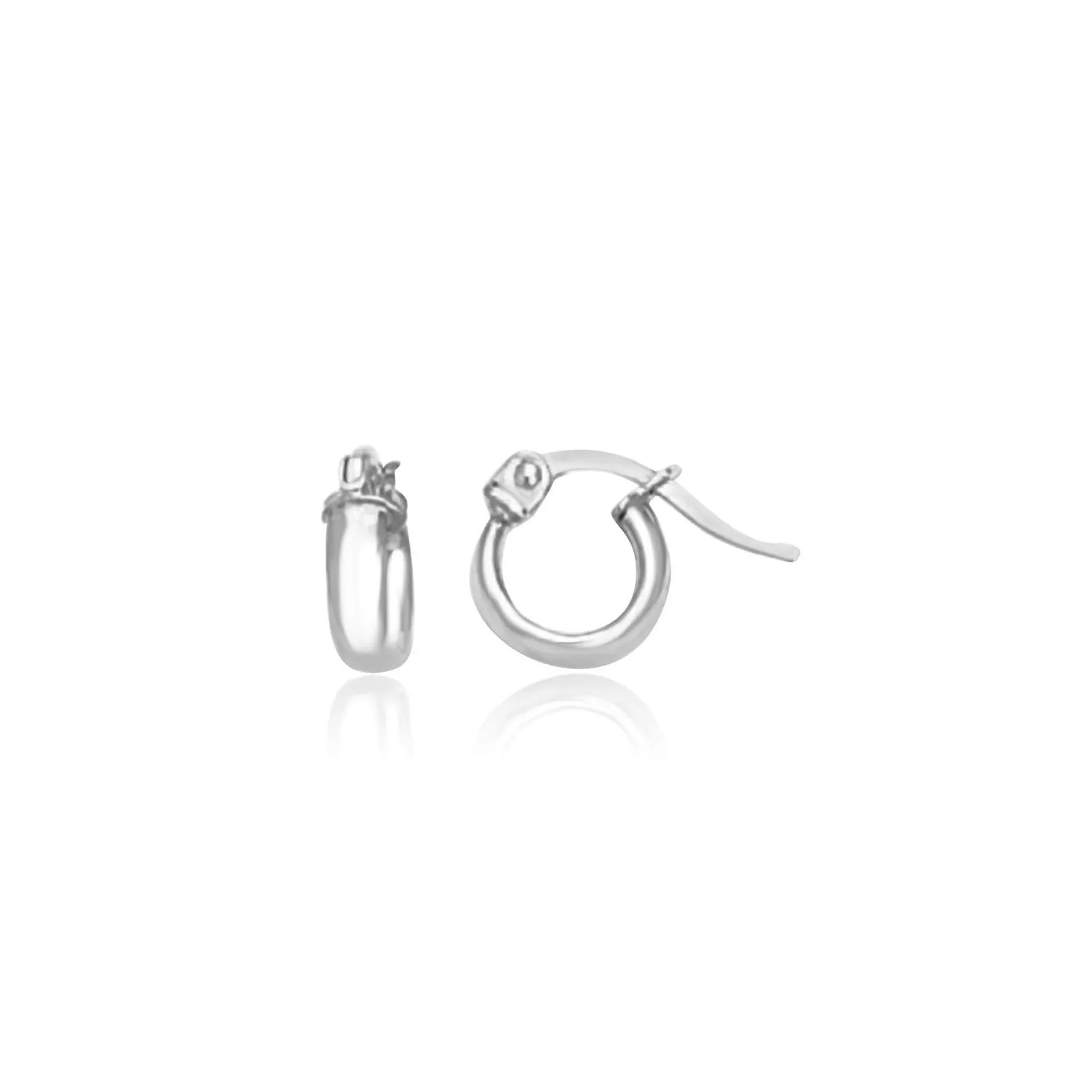 Small Hoop Earrings in 14k White Gold-rx64732