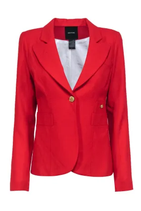 Smythe - Red Wool Duchess Blazer w/ Asymmetrical Back Hem Sz 8