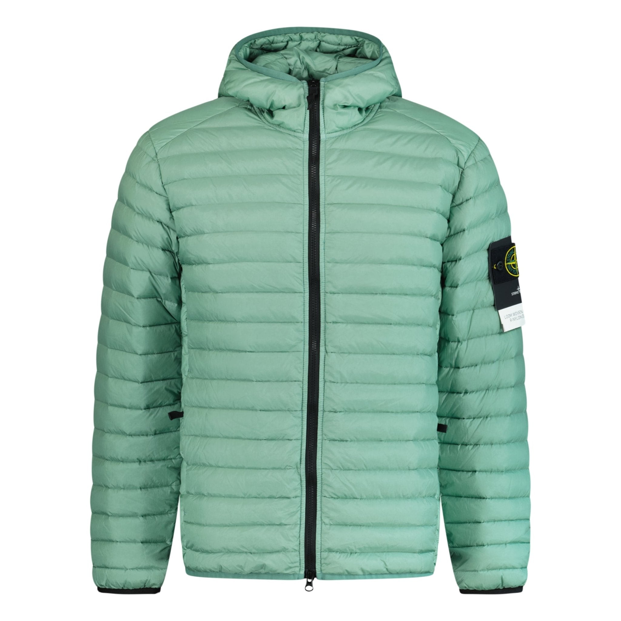 STONE ISLAND LOOM WOVEN HOODED JACKET GREEN