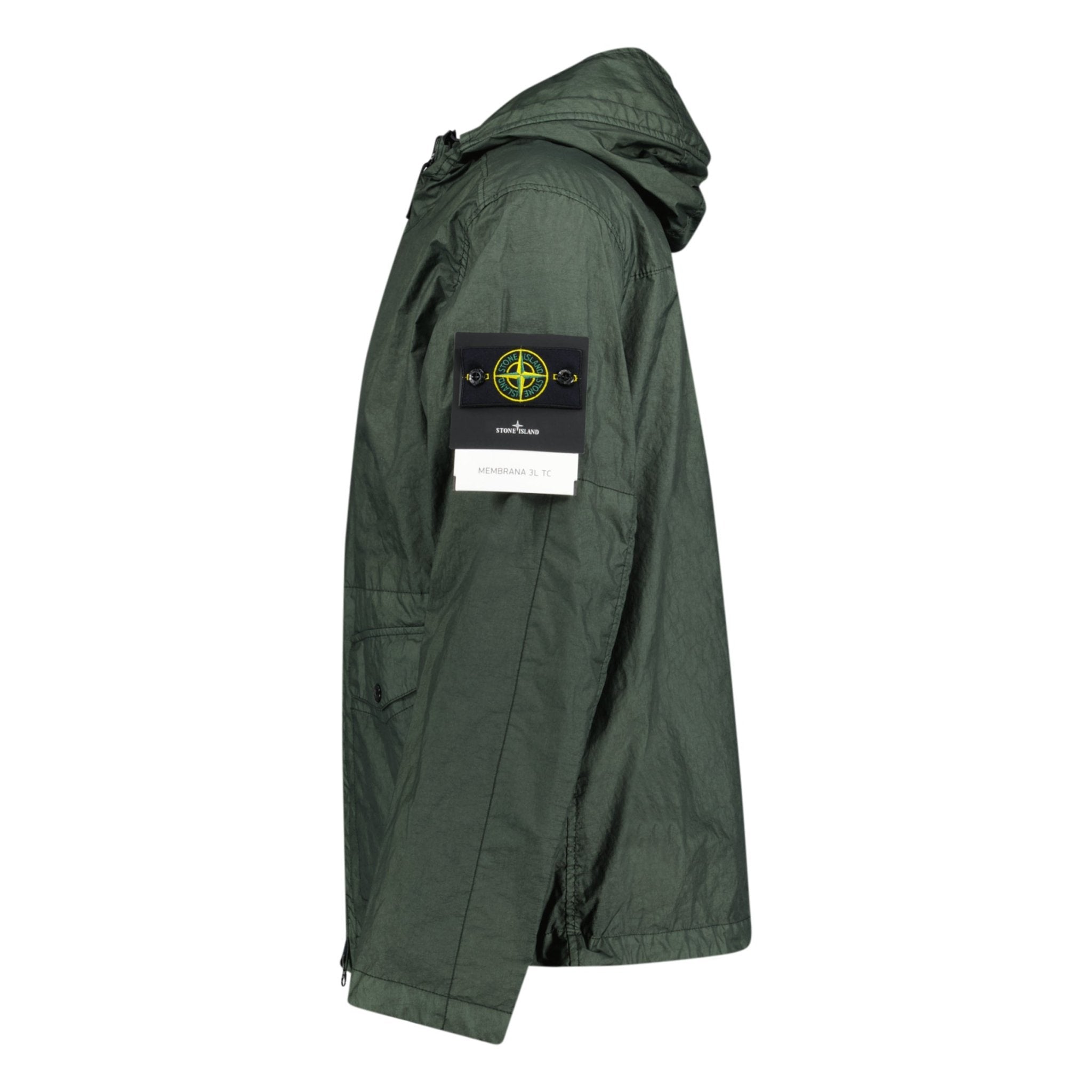 STONE ISLAND MEMBRANA 3L HOODED JACKET KHAKI GREEN