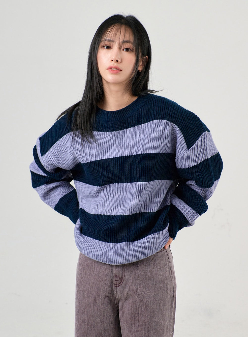 Stripe Knit Sweater OF405