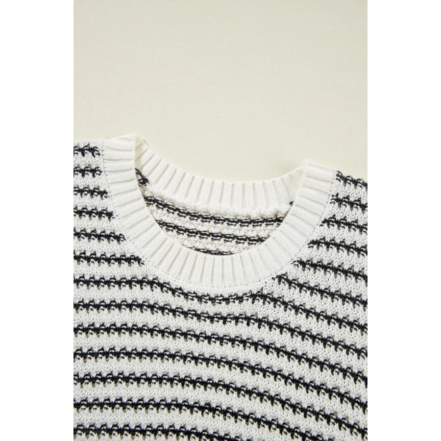 Striped Round Neck Sweater Vest