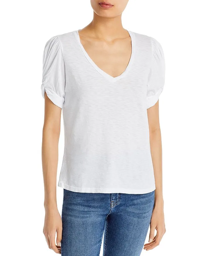 Sundry Puff Sleeve V-Neck Tee