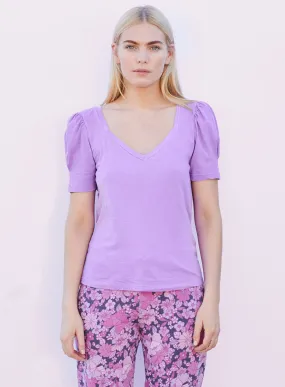 Sundry Puff Sleeve V-Neck Tee