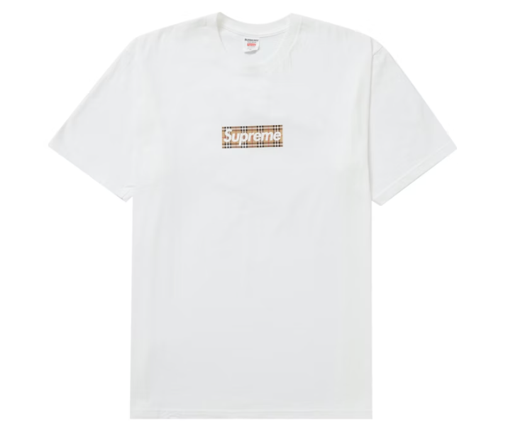 Supreme Burberry Box Logo Tee White