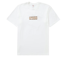 Supreme Burberry Box Logo Tee White