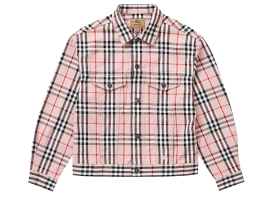 Supreme Burberry Denim Trucker Jacket Pink