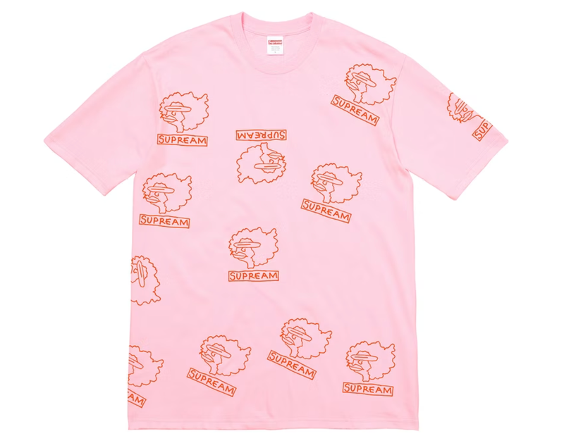 SUPREME GONZ HEADS TEE LIGHT PINK