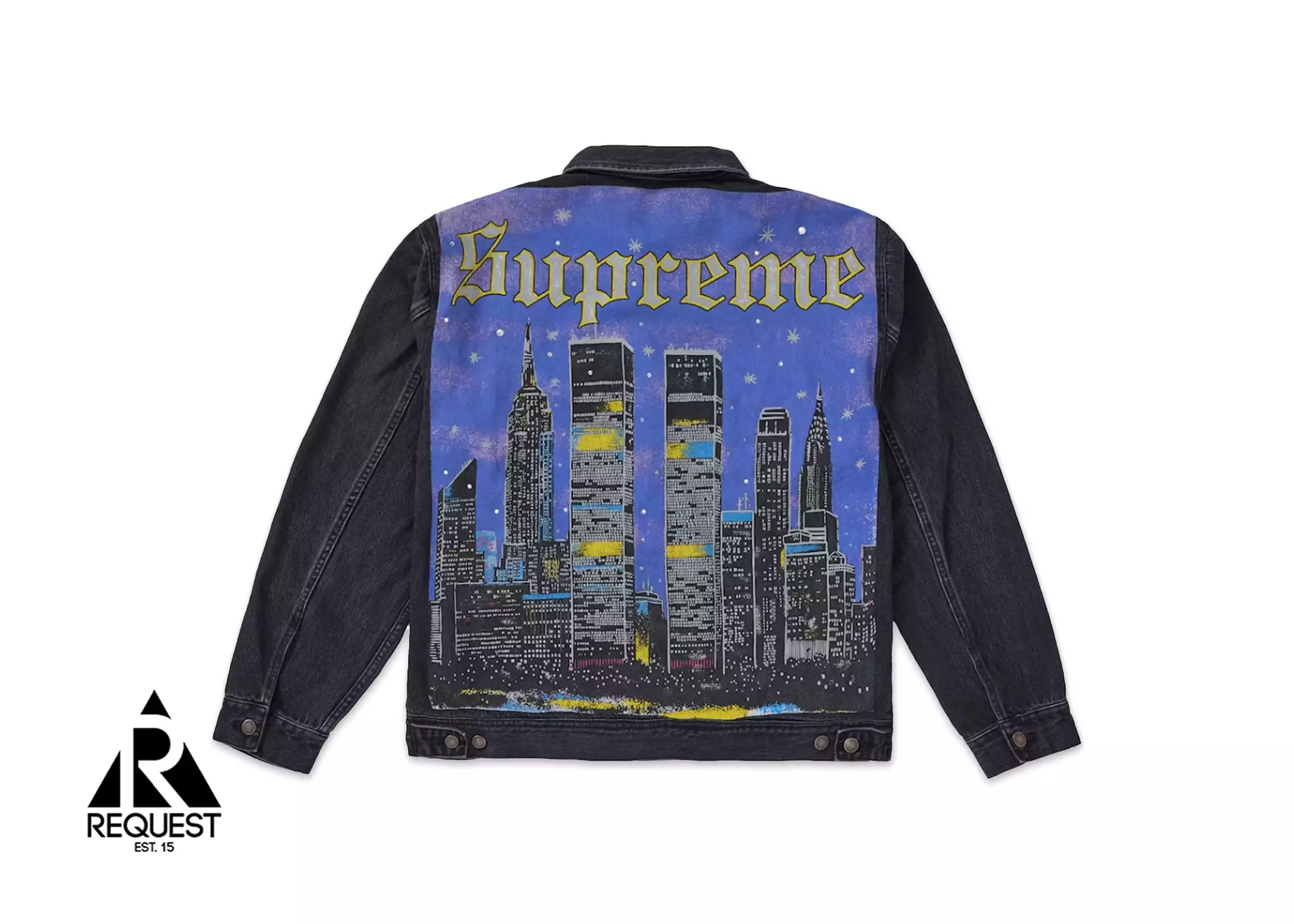 Supreme New York Painted Trucker Jacket Black