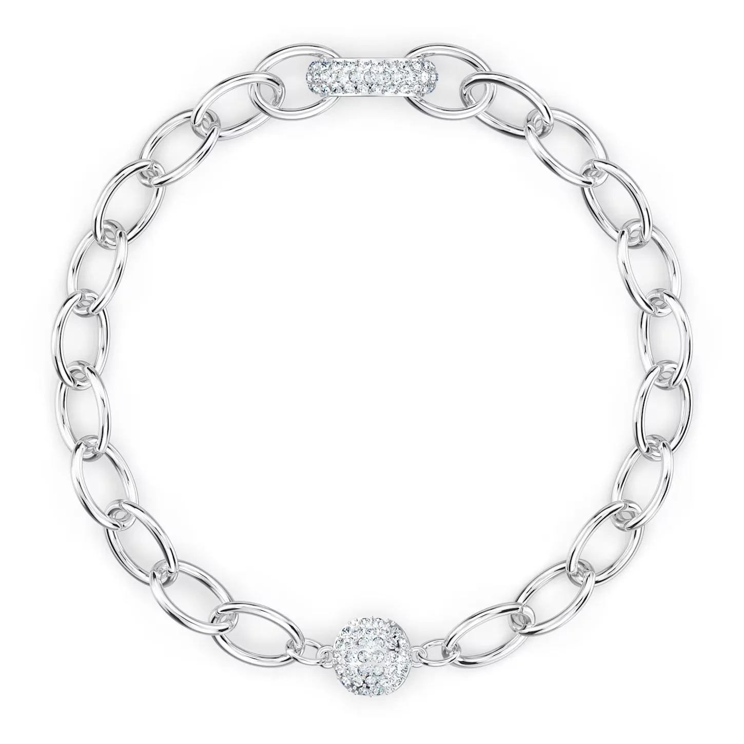 Swarovski The Elements Chain Bracelet, White, Rhodium plated, Small-5572642