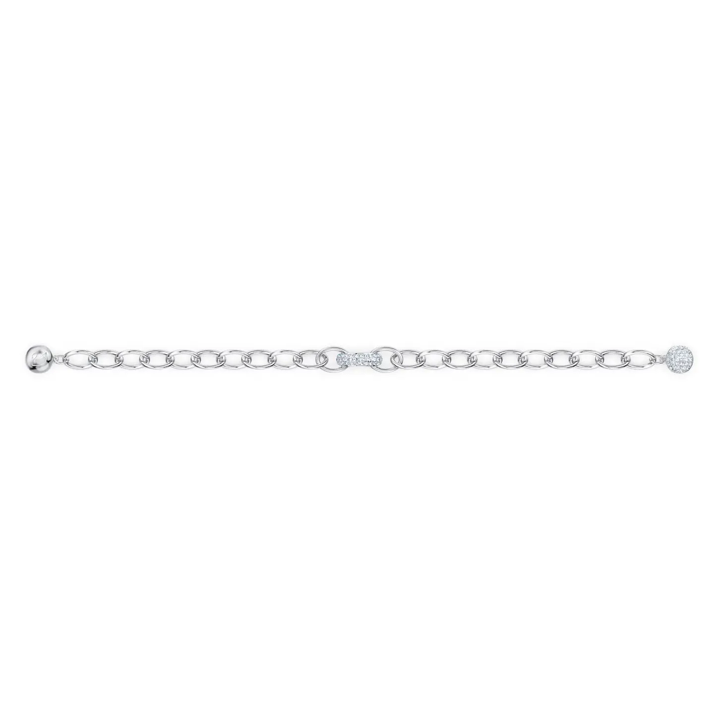 Swarovski The Elements Chain Bracelet, White, Rhodium plated, Small-5572642