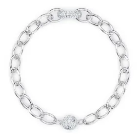 Swarovski The Elements Chain Bracelet, White, Rhodium plated, Small-5572642