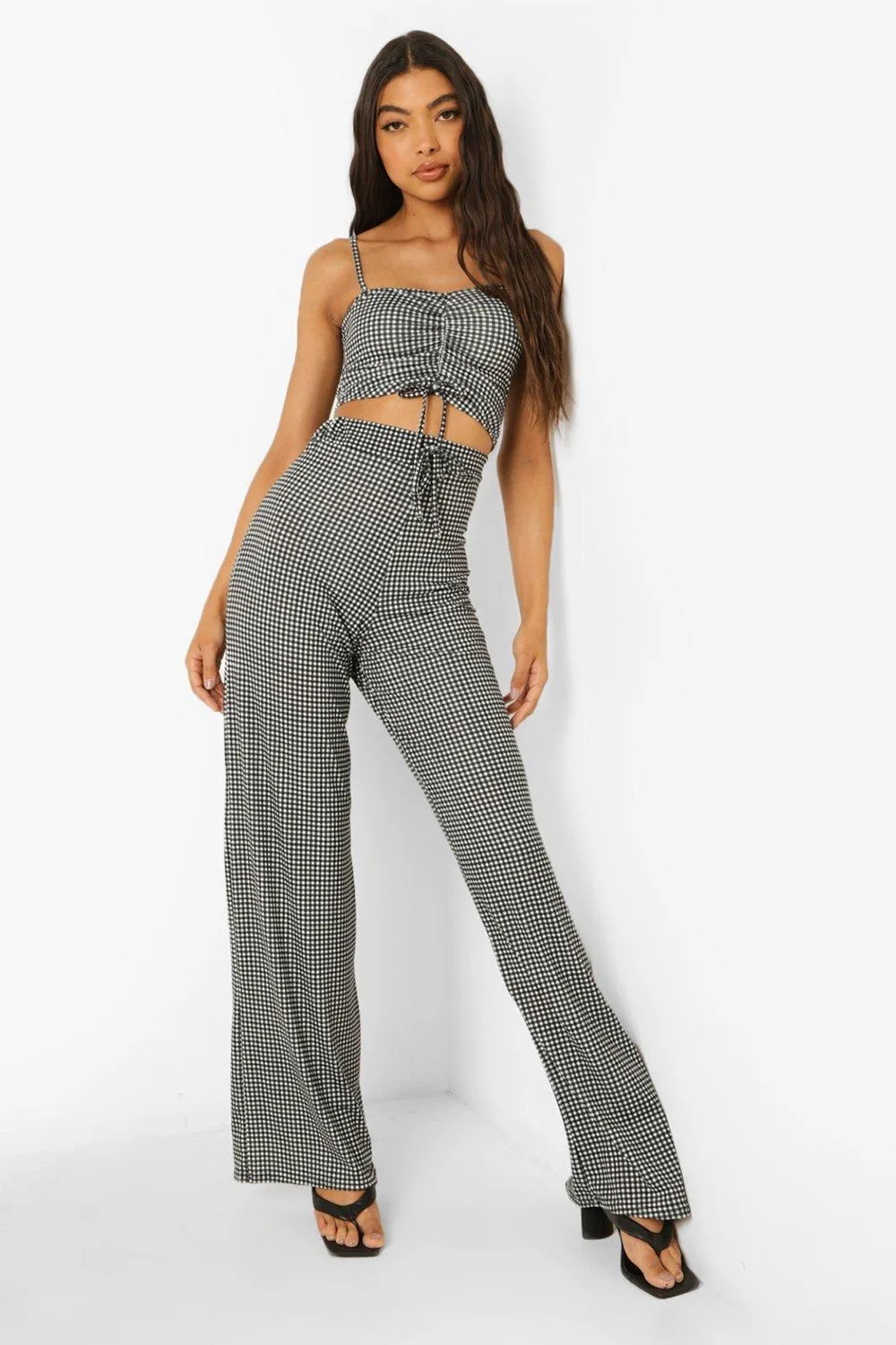 Tall Crop Top And Wide Leg Pants Two-Piece