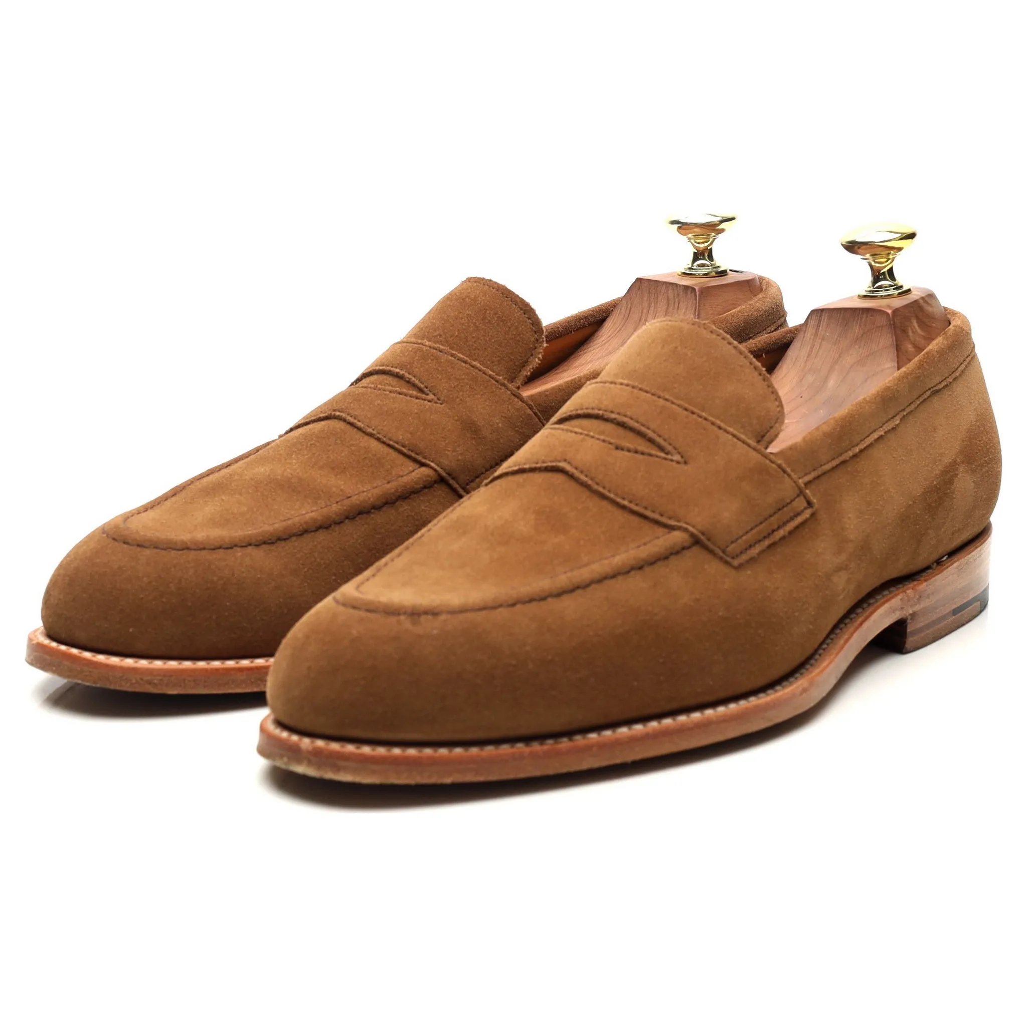 Tan Brown Suede Loafers UK 7