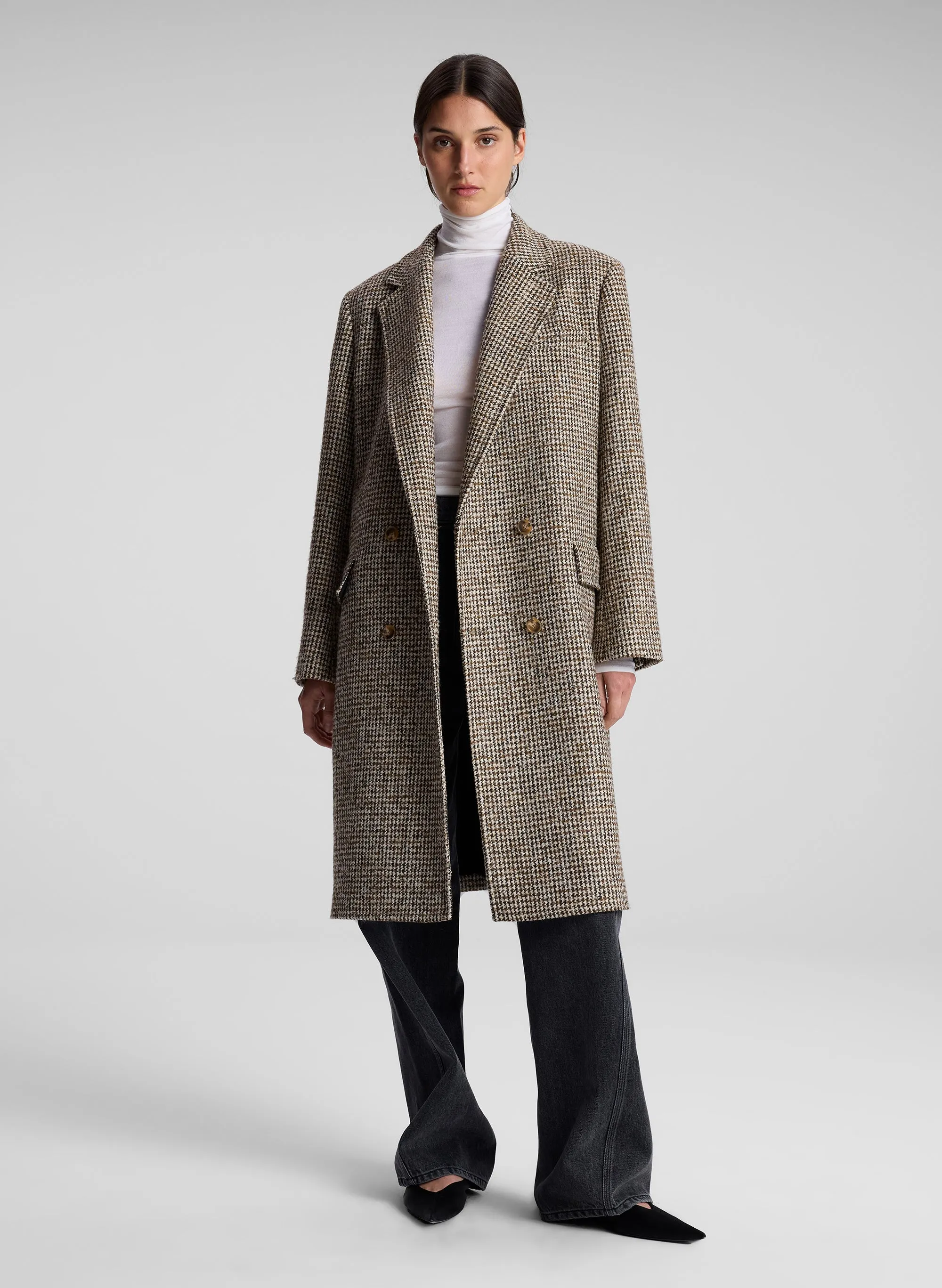 Tanner Oversized Tweed Houndstooth Coat