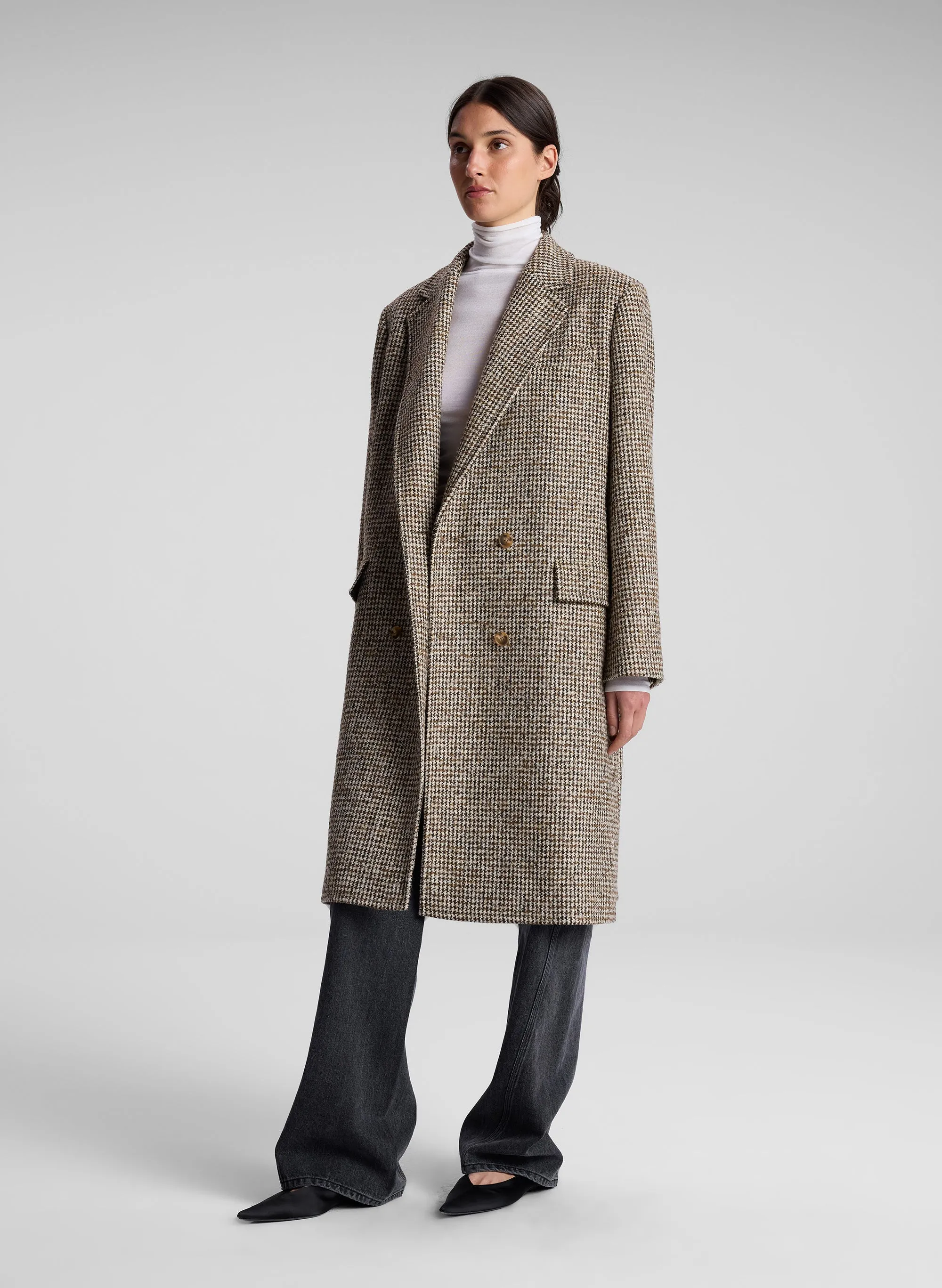 Tanner Oversized Tweed Houndstooth Coat