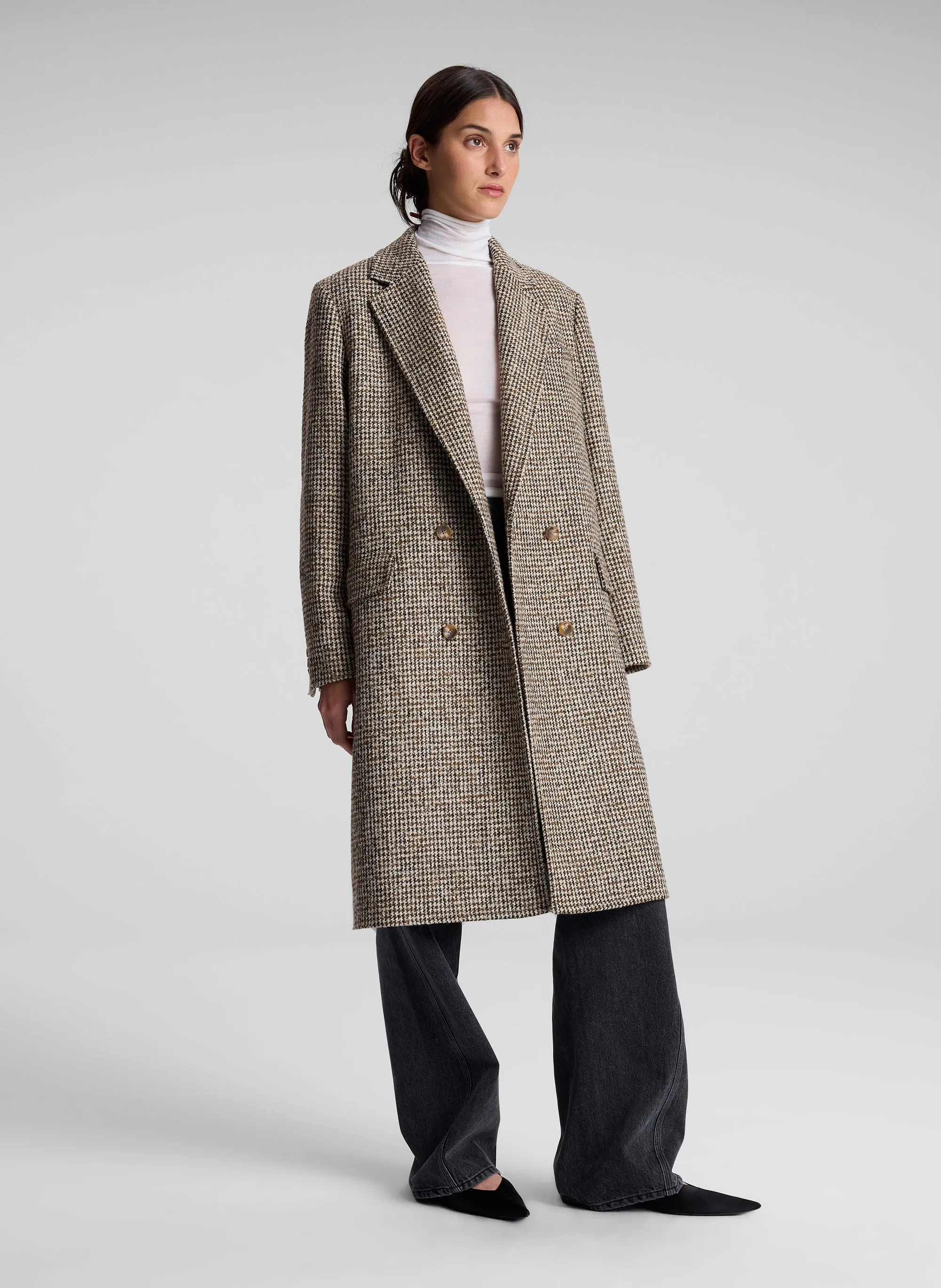 Tanner Oversized Tweed Houndstooth Coat