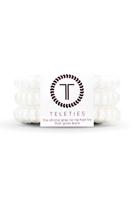 TELETIES Small Hair Ties - Coconut White