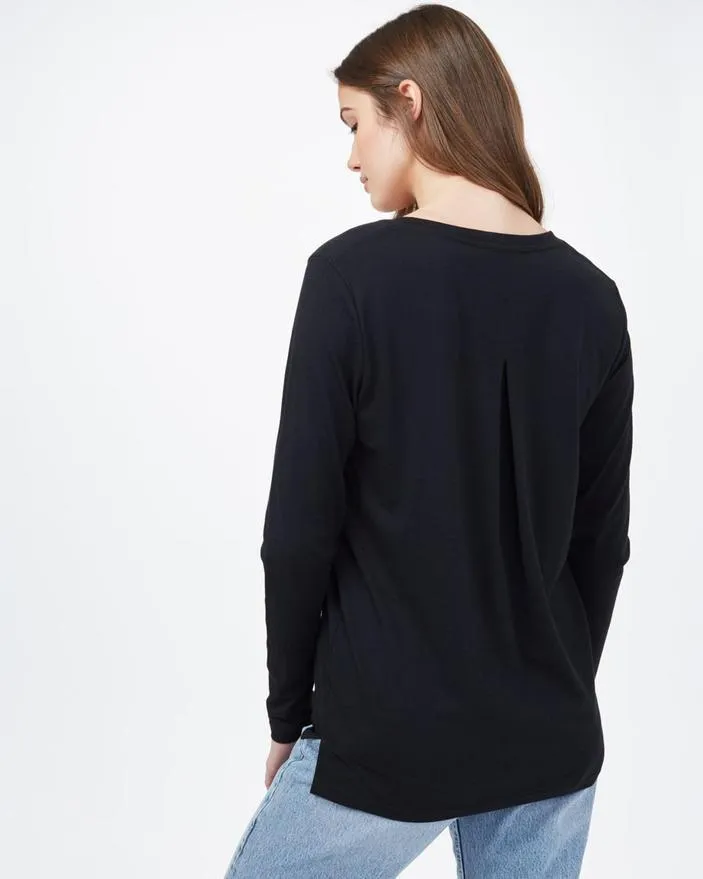 Tentree Treeblend Long Sleeve V-Neck in Black