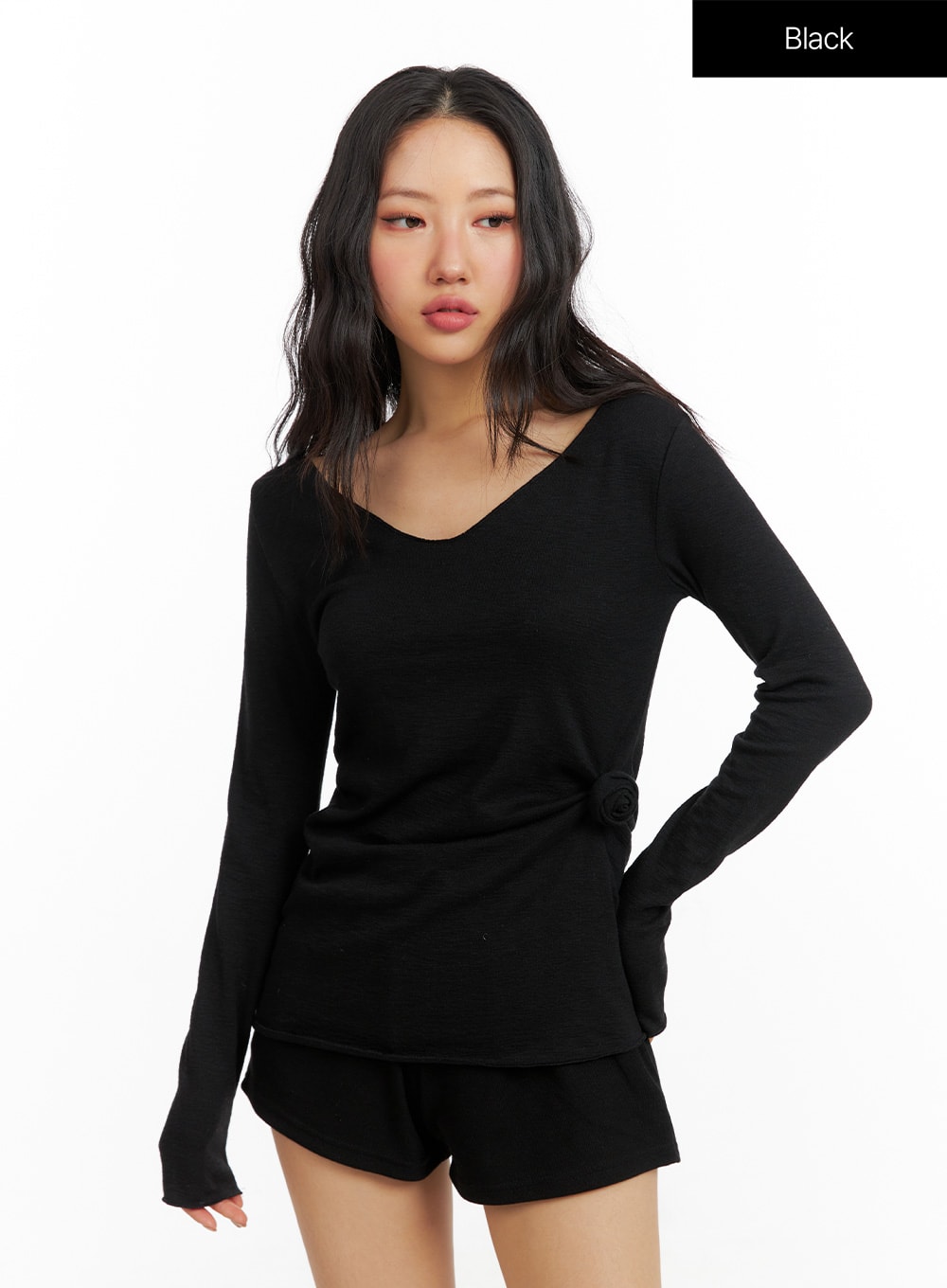 V-Neck Long Sleeve Top CF407