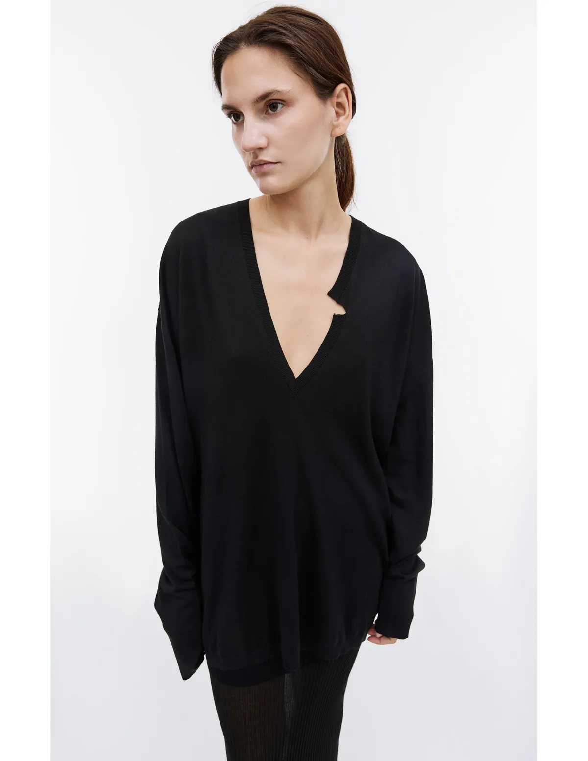 V neck sweater - Black