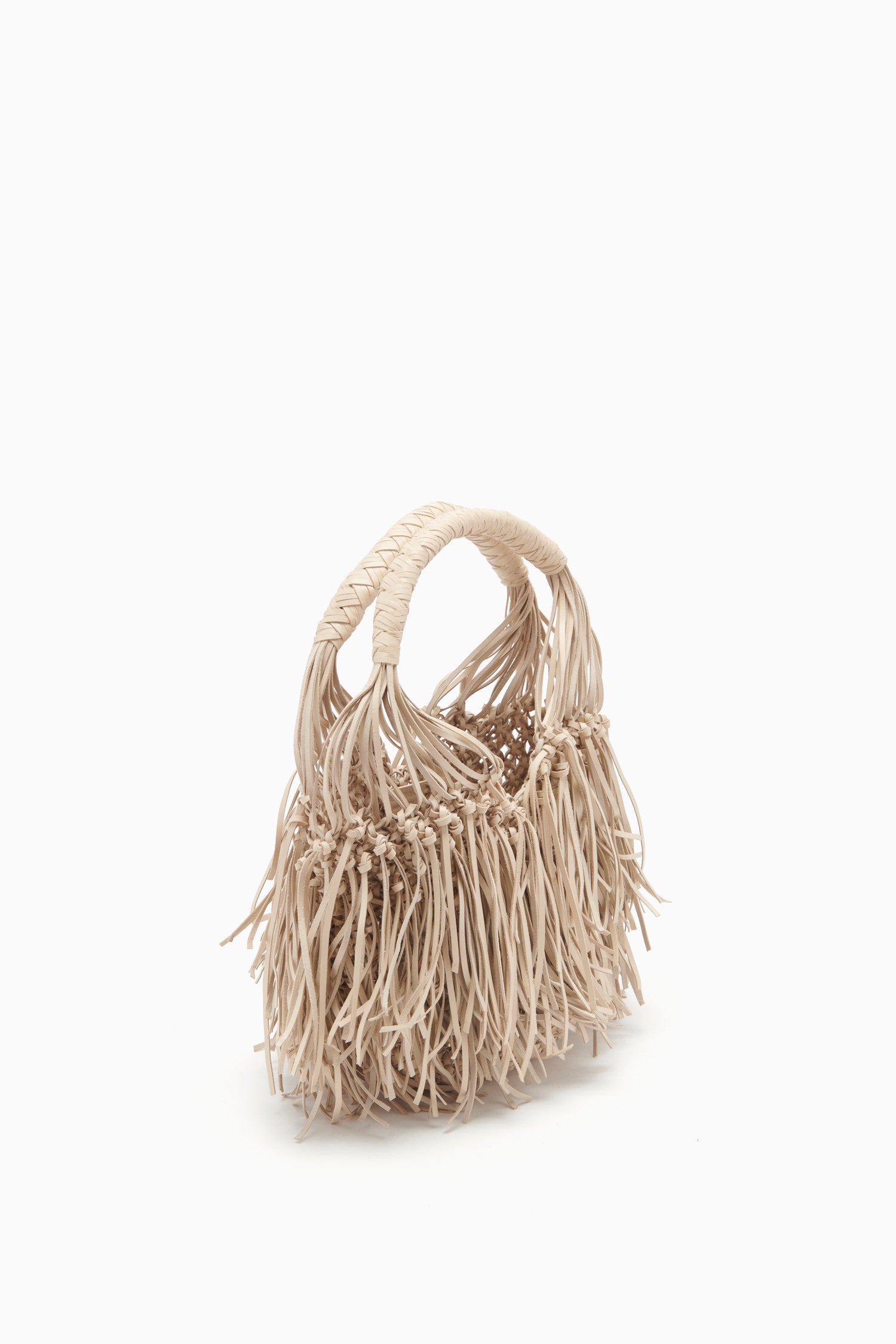 Valeria Small Fringe Hobo - Alabaster