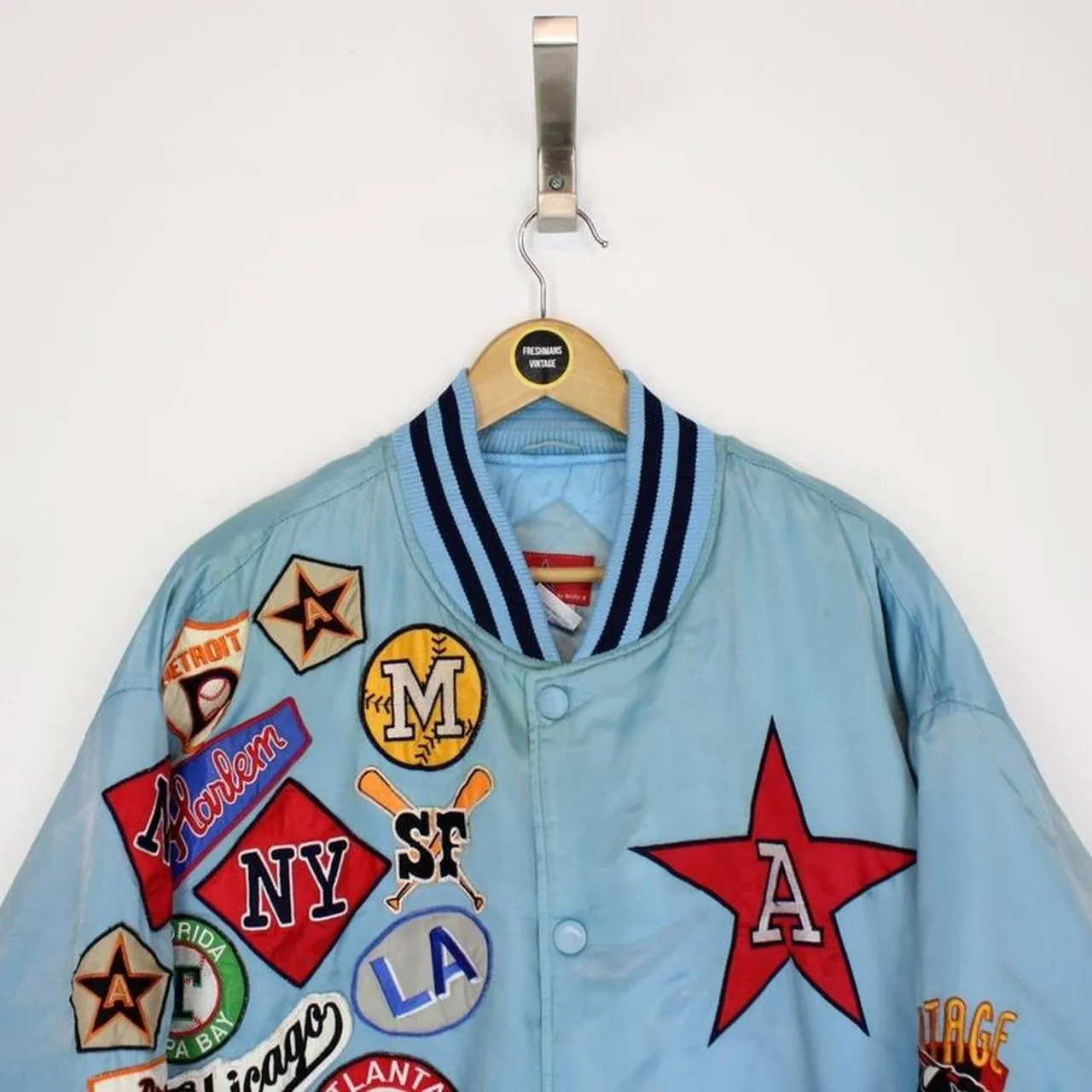 Vintage MLB Multi Badge Bomber Jacket XXL