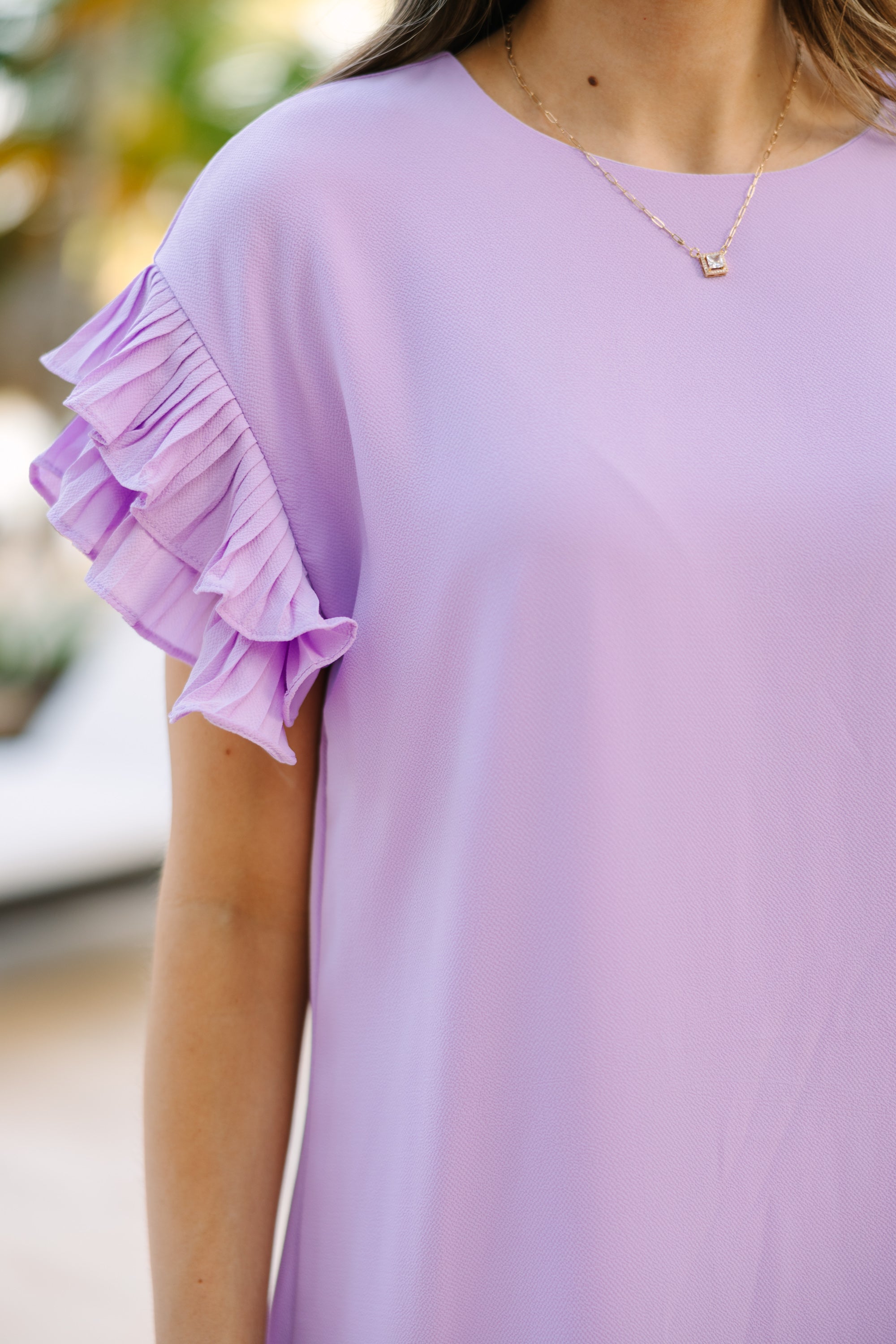 What A Vision Lavender Purple Ruffled Dress