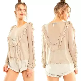 Wildfox Camilla Sweater Maderas Tan