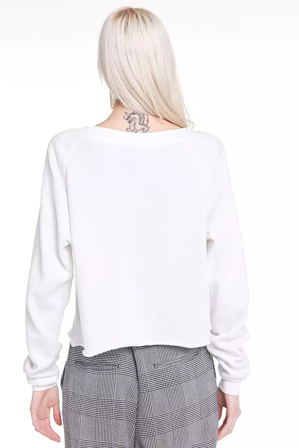 Wildfox Daring Monte Crop Sweater Vanilla