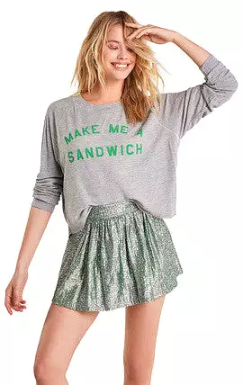 Wildfox Sandwich Monte Crop Long Sleeve Top