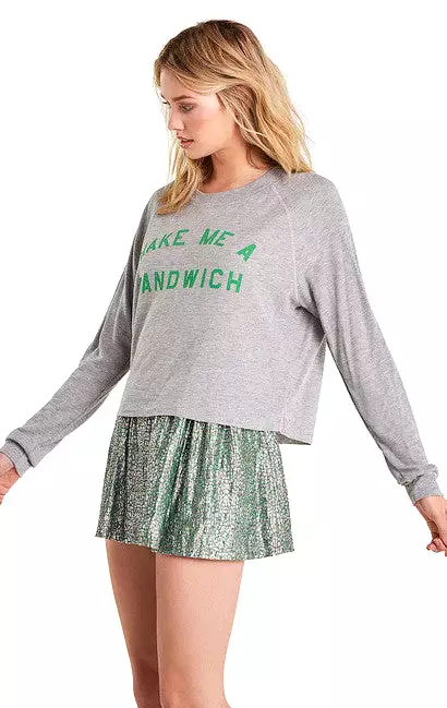 Wildfox Sandwich Monte Crop Long Sleeve Top