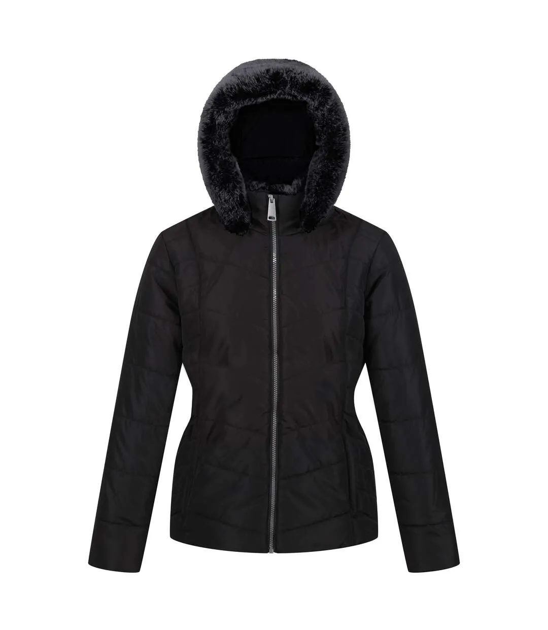 Womens/ladies wildrose baffled padded hooded jacket black Regatta