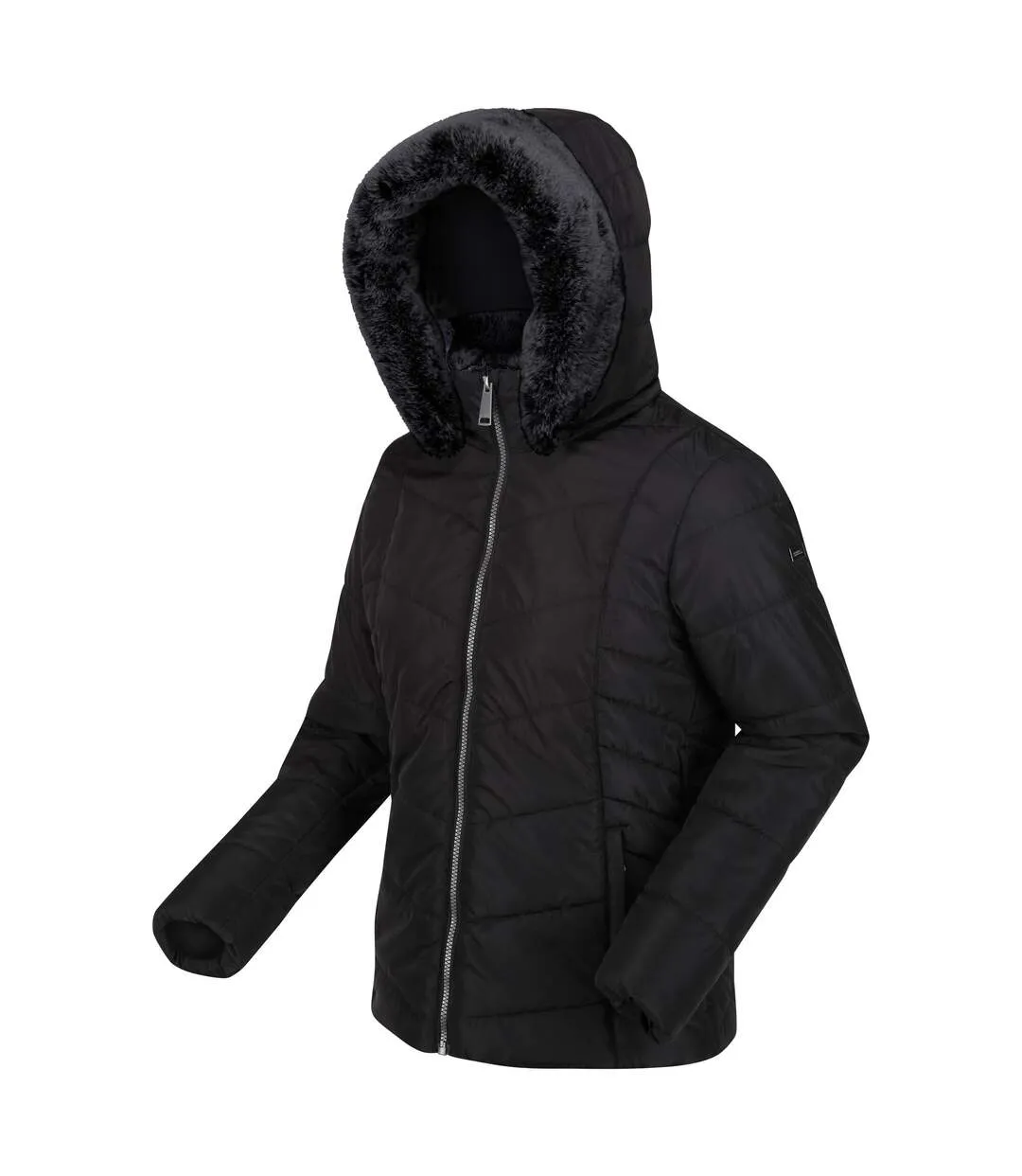 Womens/ladies wildrose baffled padded hooded jacket black Regatta